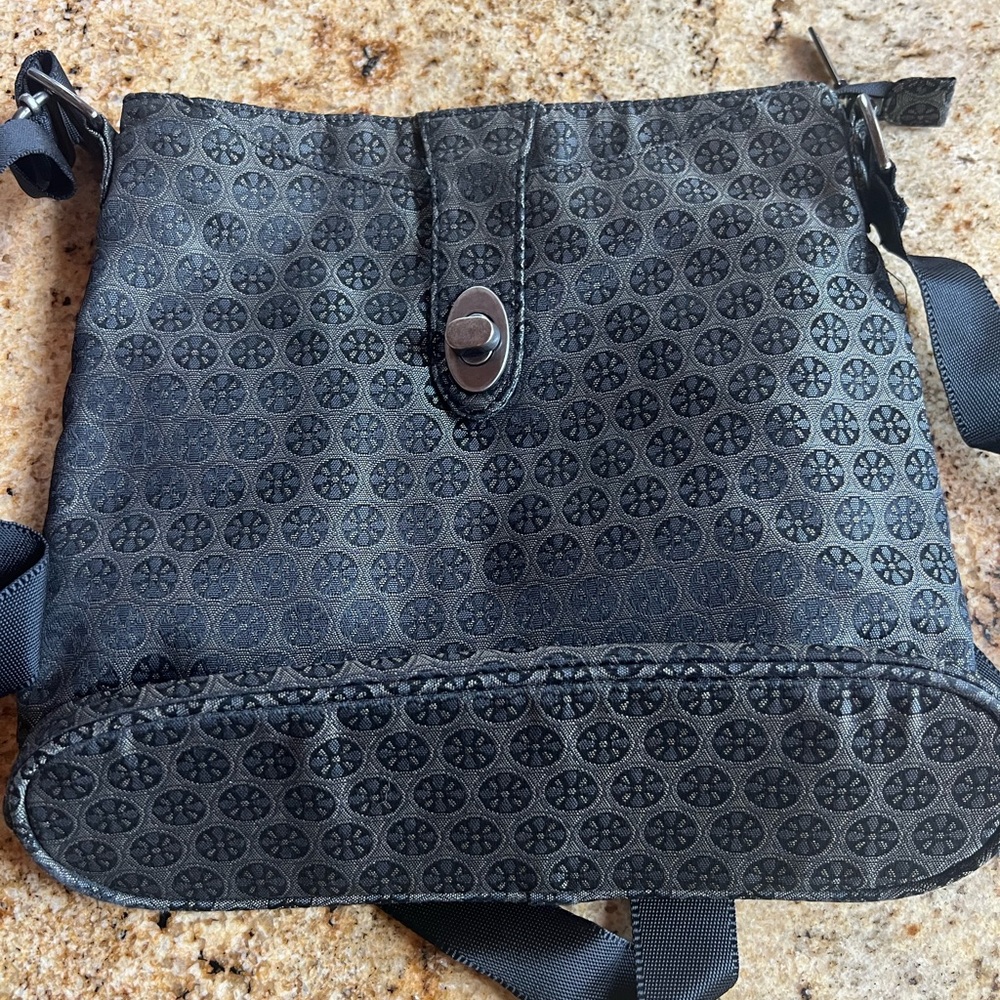 Chic Black Patterned Crossbody Bag